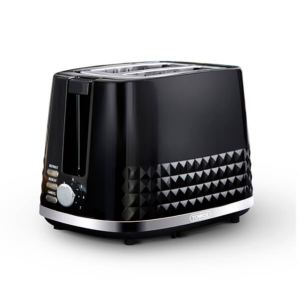 Tower Solitare 2 Slice Toaster Black