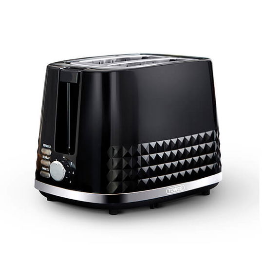 Tower Solitare 2 Slice Toaster Black