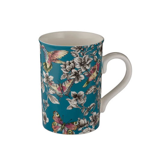 Price & Kensington Hummingbird Floral Teal Mug 300ml