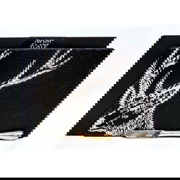 The Just Slate Company Stag Slate Cheese Board & Knife Gift Set