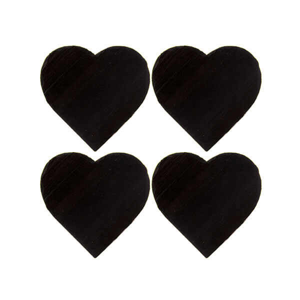 The Just Slate Company Set of 4 Heart Slate Coasters