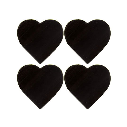 The Just Slate Company Set of 4 Heart Slate Coasters