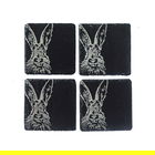 The Just Slate Company Set of 4 Hare Slate Coasters