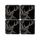 The Just Slate Company Set of 4 Stag Slate Coasters