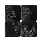The Just Slate Company Set of 4 Woodland Friends Slate Coasters