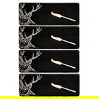 The Just Slate Company Set of 4 Stag Mini Slate Cheese Board & Knife Sets