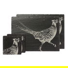 The Just Slate Company Pheasant Slate Coaster & Place Mat Set