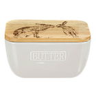 The Just Slate Company Kissing Hares White Butter Dish