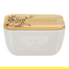 The Just Slate Company Stag White Butter Dish