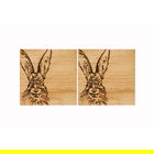 The Just Slate Company Set of 2 Hare Oak Coasters