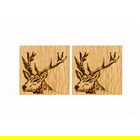 The Just Slate Company Set of 2 Stag Oak Coasters