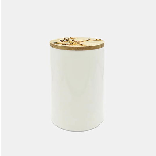 The Just Slate Company Stag Oak & Ceramic Small Storage Jar
