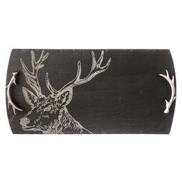 The Just Slate Company Large Stag Slate Serving Tray Gift Boxed