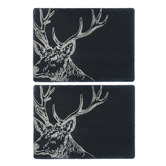 The Just Slate Company Set of 2 Stag Slate Place Mats