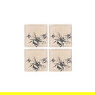 The Just Slate Company Set of 4 Bee Linen Coasters
