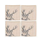 The Just Slate Company Set of 4 Stag Linen Napkins