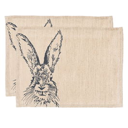 The Just Slate Company Set of 2 Hare Linen Place Mats