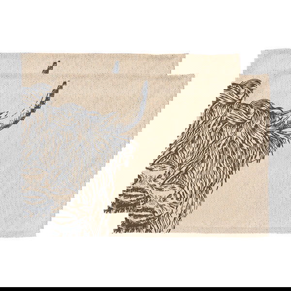 The Just Slate Company Set of 2 Highland Cow Linen Place Mats
