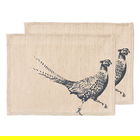 The Just Slate Company Set of 2 Pheasant Linen Place Mats