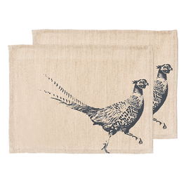 The Just Slate Company Set of 2 Pheasant Linen Place Mats