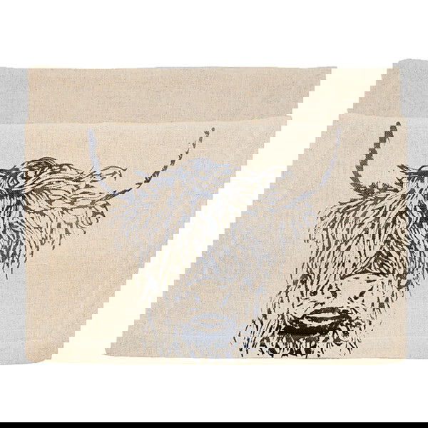 The Just Slate Company Highland Cow Linen Table Runner