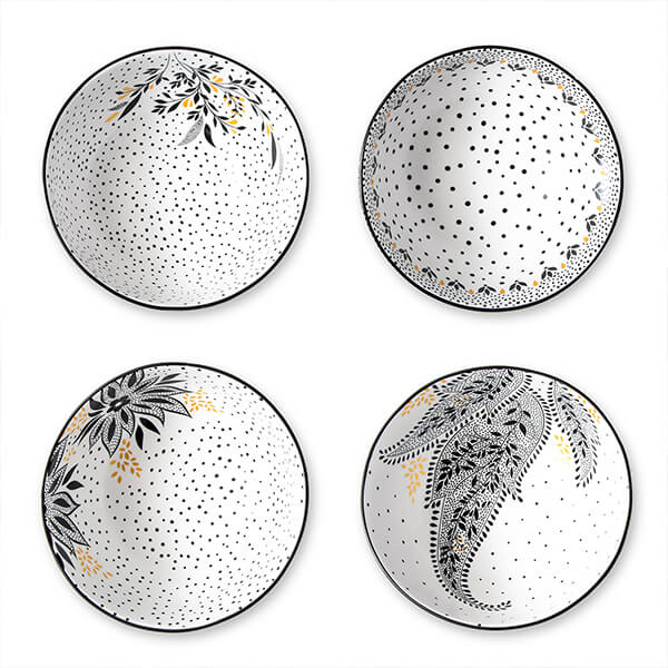Sara Miller Artisanne Noir Set of 4 Medium Bowls