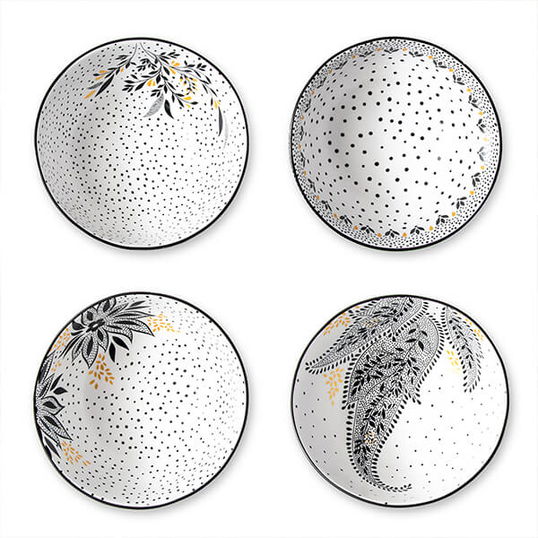 Sara Miller Artisanne Noir Set of 4 Medium Bowls