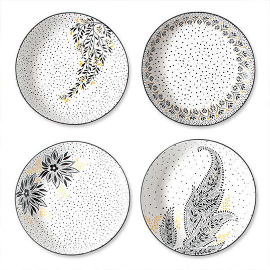 Sara Miller Artisanne Noir Set of 4 Low Bowls