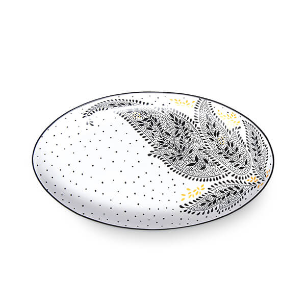Sara Miller Artisanne Noir Paisley Medium Oval Serving Platter