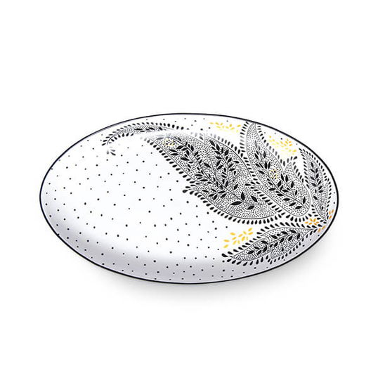 Sara Miller Artisanne Noir Paisley Medium Oval Serving Platter