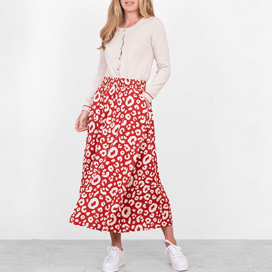 Brakeburn Leopard Midaxi Skirt Size 12