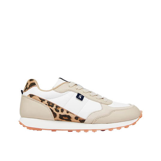 Joules Leopard Shoreditch Luxe Lace Up Trainer with EVA Sole Size 4