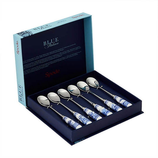Spode Blue Italian Set of 6 Teaspoons
