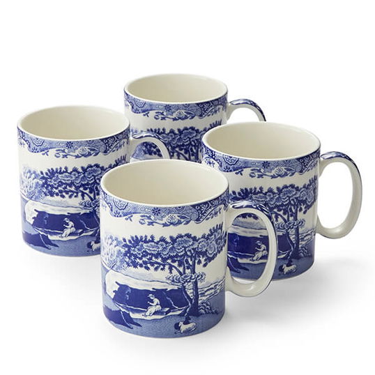 Spode Blue Italian Set of 4 Small Mugs