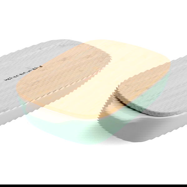 KitchenAid Pistachio Medium 26cm Stoneware Rectangular Dish with Bamboo Lid