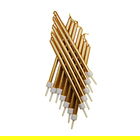 Anniversary House Tall Candles Metallic Gold with Holders Pack of 12