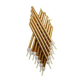 Anniversary House Tall Candles Metallic Gold with Holders Pack of 12