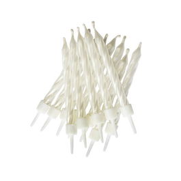 Anniversary House Pearlescent Candles White with Holders Pack of 12