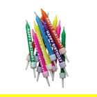 Anniversary House Happy Birthday Candles Multi-Coloured with Holders Pack of 12