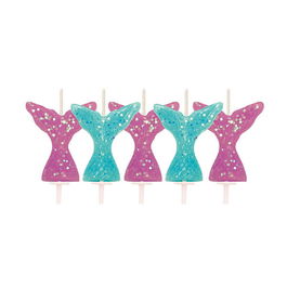 Anniversary House Glitter Mermaid Tail Pick Candles Pack of 5