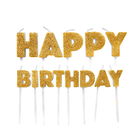 Anniversary House Happy Birthday Pick Candles Gold Glitter Pack of 13