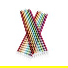 Anniversary House Extra Tall Candles Rainbow Metallic with Holders Pack of 6