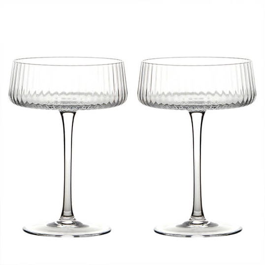 Anton Studios Empire Set of 2 Champagne Saucers