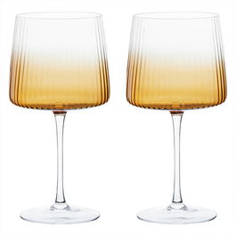 Anton Studios Empire Set of 2 Gin Glasses Amber