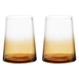 Anton Studios Empire Set of 2 DOF Tumblers Amber