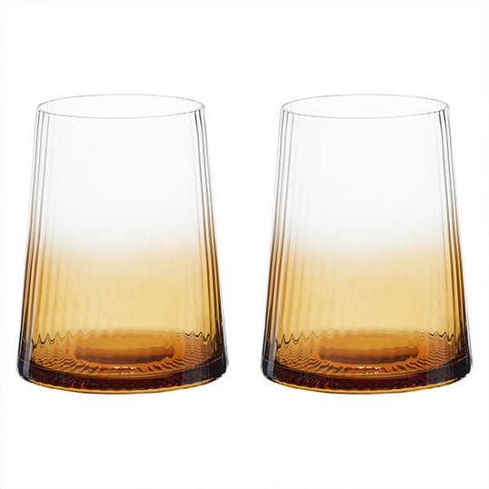 Anton Studios Empire Set of 2 DOF Tumblers Amber