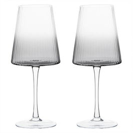 Anton Studios Empire Set of 2 Wine Glasses Smoke