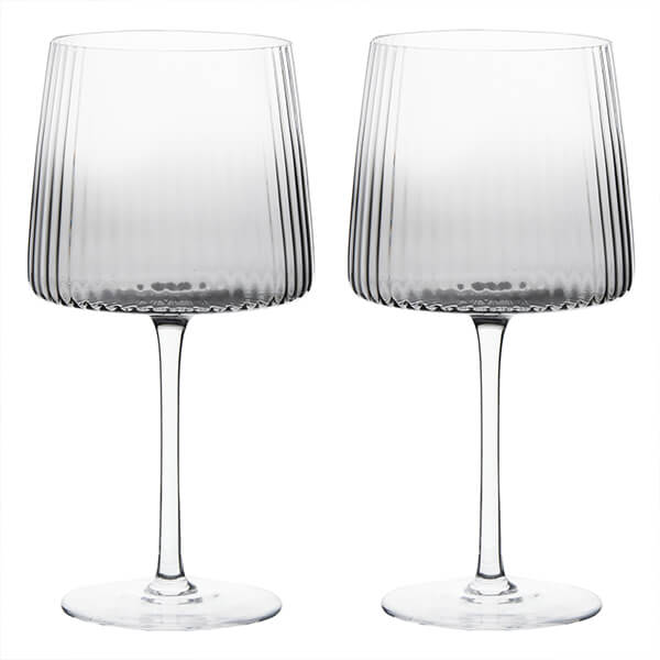 Anton Studios Empire Set of 2 Gin Glasses Smoke
