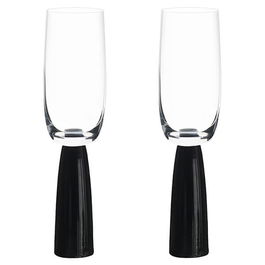 Anton Studios Oslo Set of 2 Champagne Flutes Black