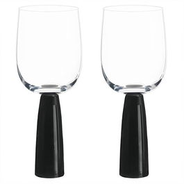 Anton Studios Oslo Set of 2 Wine Glasses Black